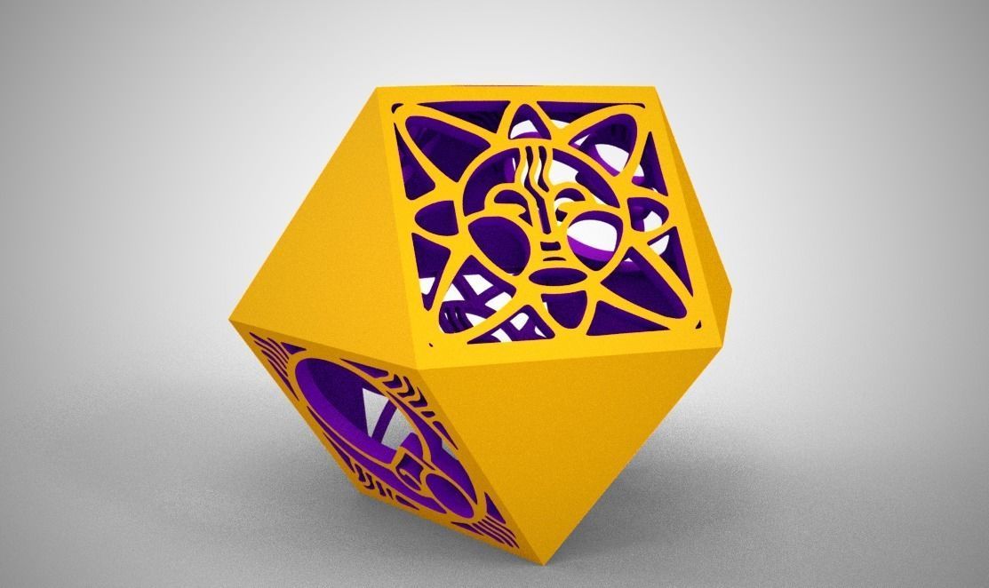 Cuboctahedron paper sculpture 3D print model_6