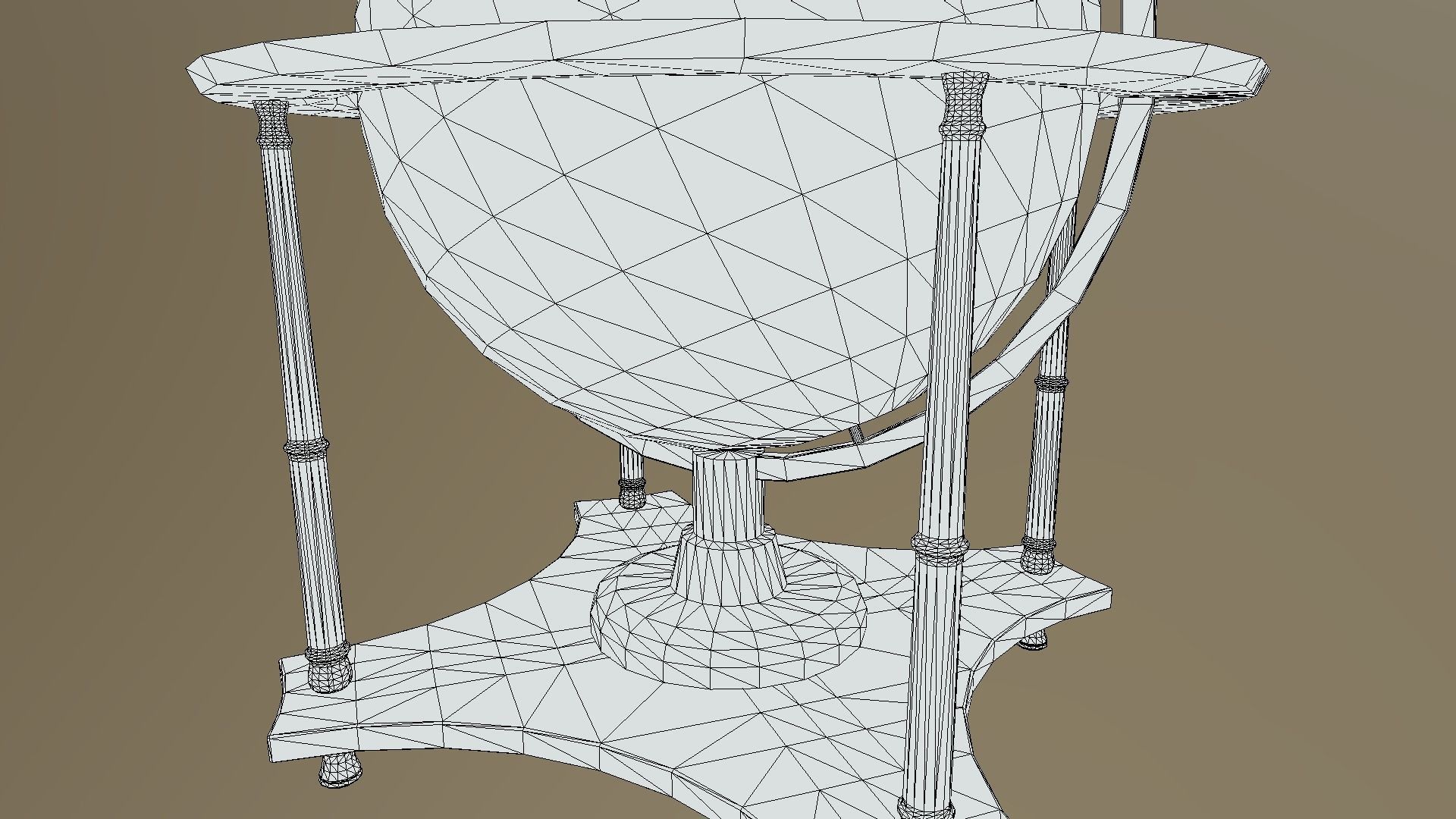 Low-Poly Antique Globe Low-poly 3D model_8
