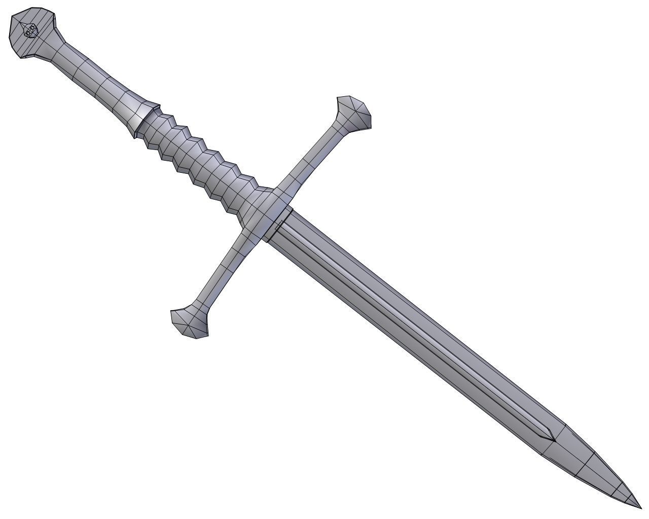 Dagger sword of king arthur Low-poly 3D model_7