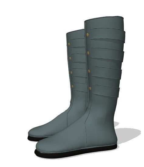 Boots pair of Low-poly 3D model_4
