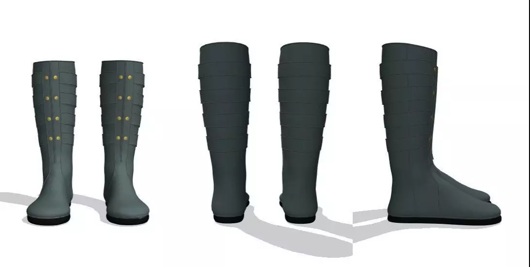 Boots pair of Low-poly 3D model_0