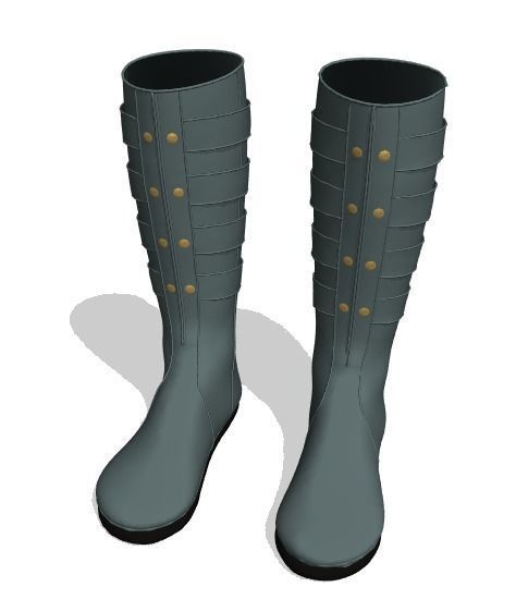 Boots pair of Low-poly 3D model_5