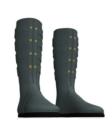 Boots pair of Low-poly 3D model_6