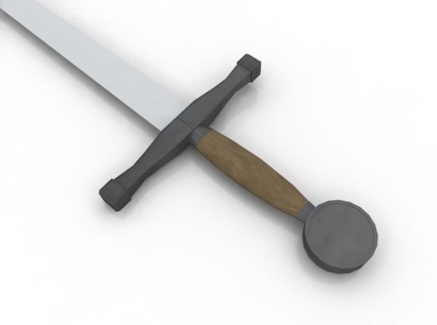 Knight Sword Low-poly 3D model_2