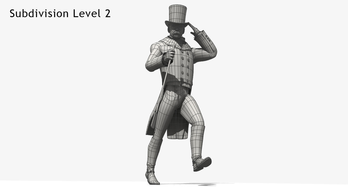 Regency Man 1811-1820 - Low poly - rigged - animated 3D model_9