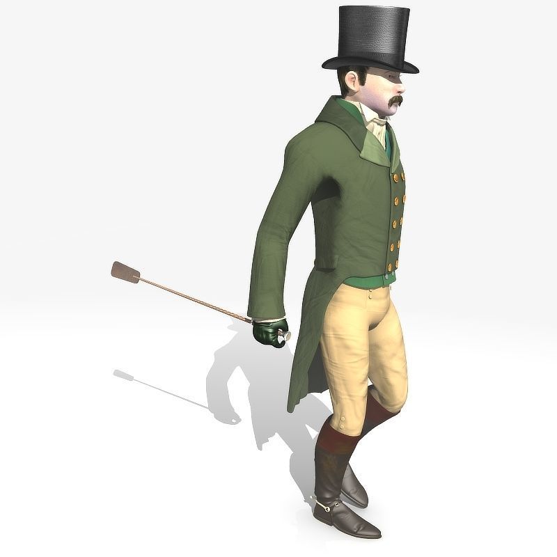 Regency Man 1811-1820 - Low poly - rigged - animated 3D model_28