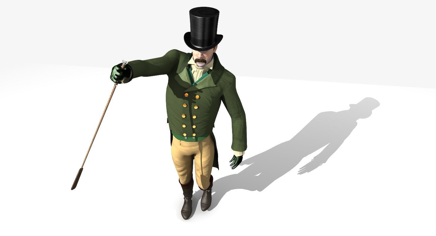 Regency Man 1811-1820 - Low poly - rigged - animated 3D model_21