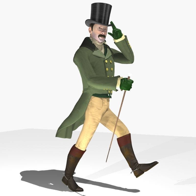 Regency Man 1811-1820 - Low poly - rigged - animated 3D model_53