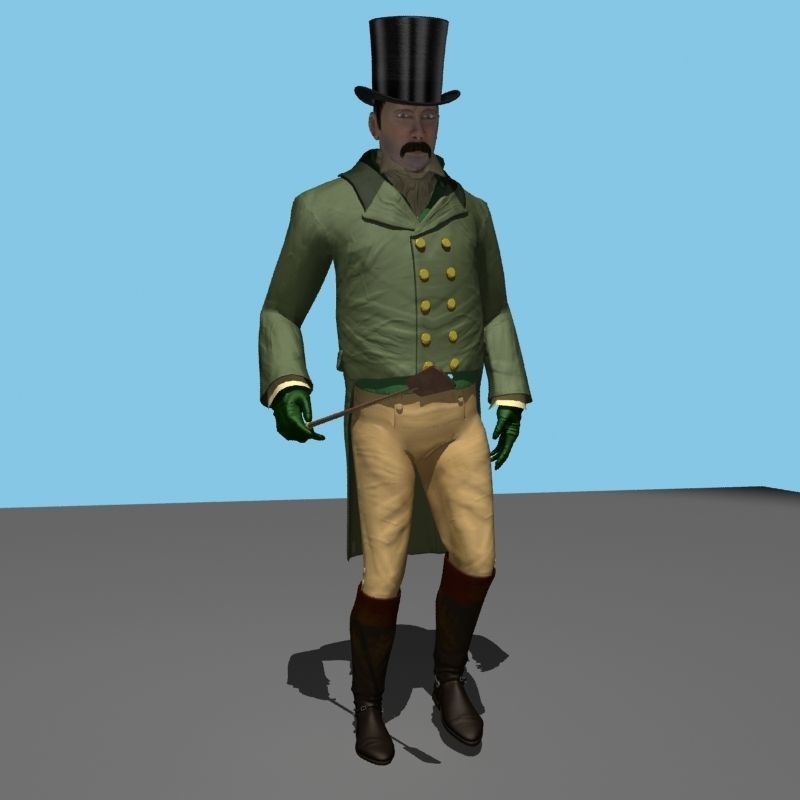 Regency Man 1811-1820 - Low poly - rigged - animated 3D model_66