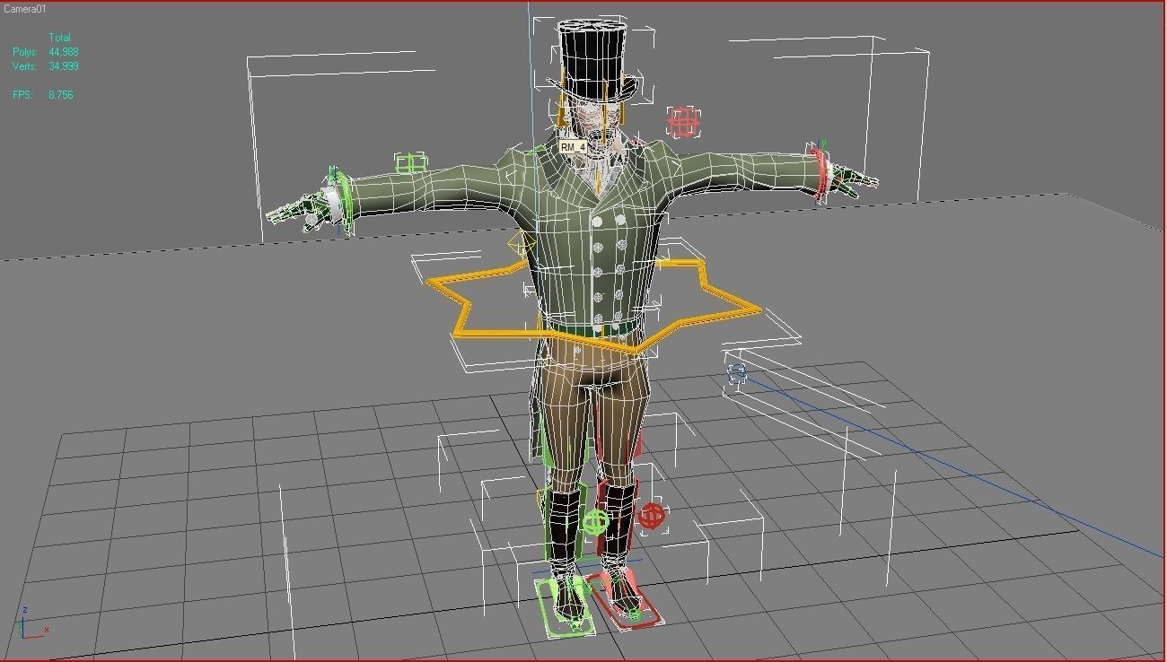 Regency Man 1811-1820 - Low poly - rigged - animated 3D model_45