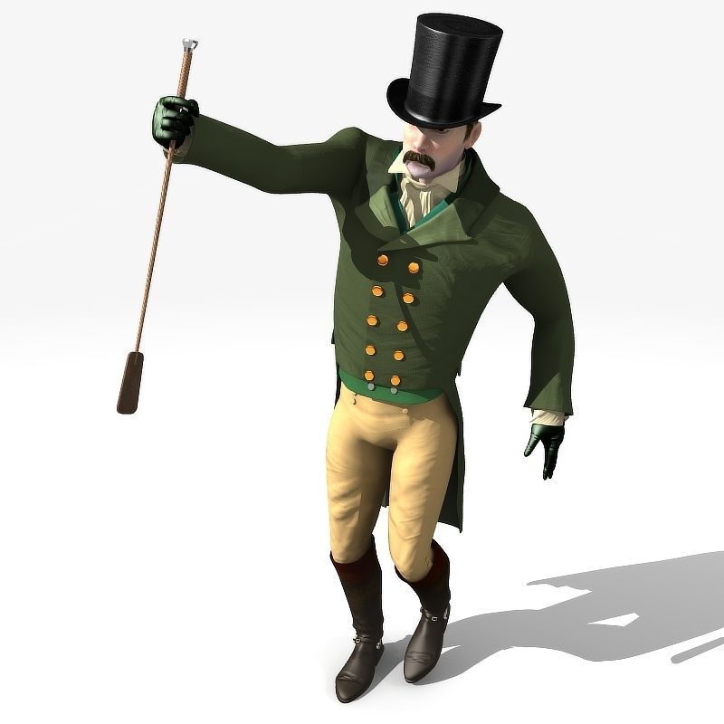 Regency Man 1811-1820 - Low poly - rigged - animated 3D model_20
