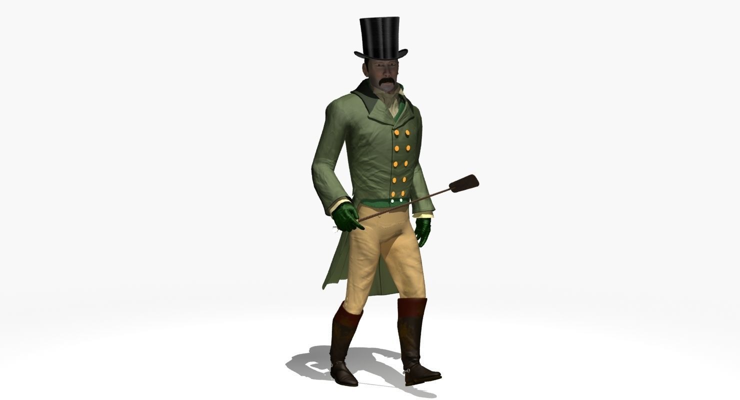 Regency Man 1811-1820 - Low poly - rigged - animated 3D model_47