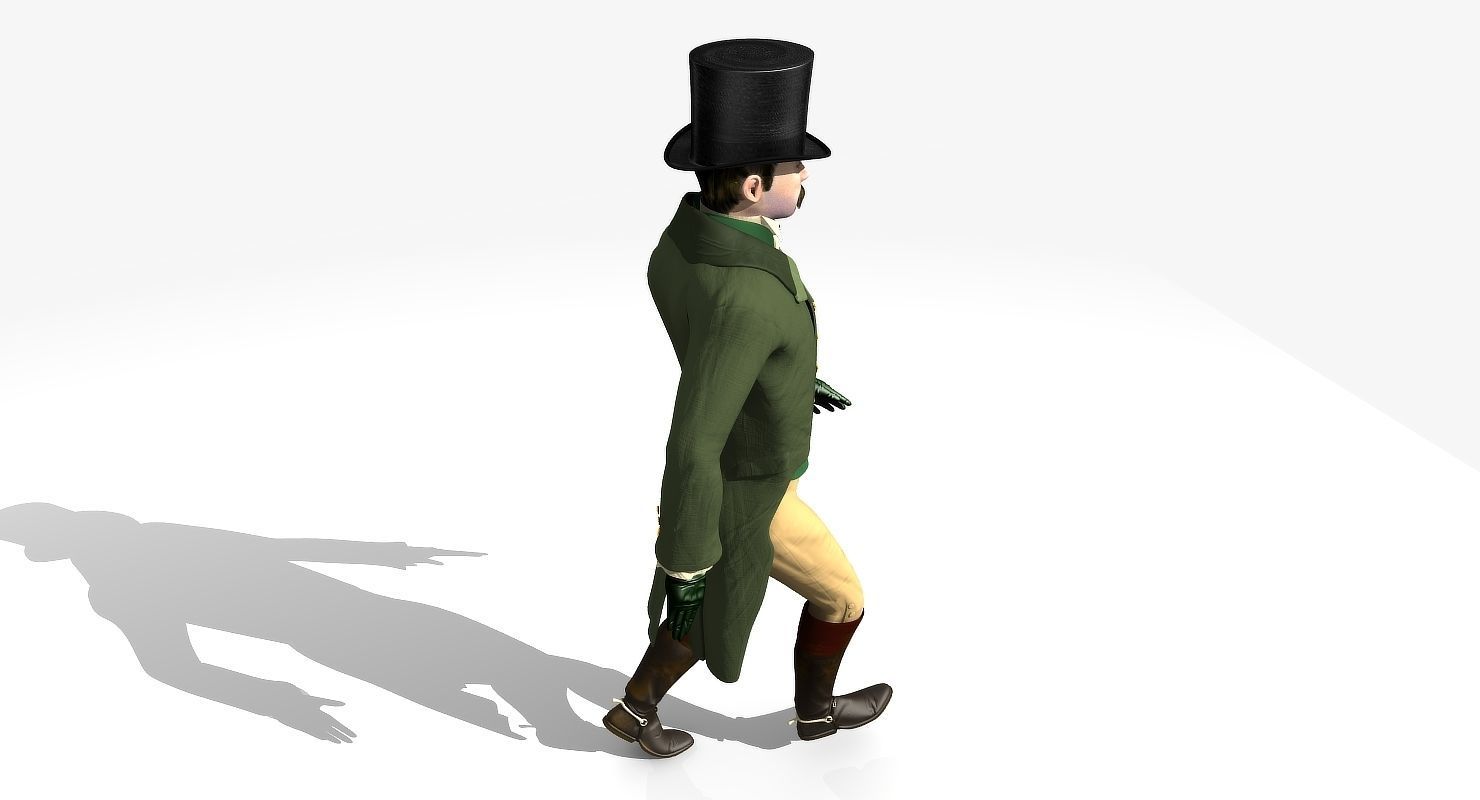 Regency Man 1811-1820 - Low poly - rigged - animated 3D model_41