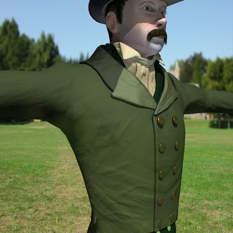 Regency Man 1811-1820 - Low poly - rigged - animated 3D model_67