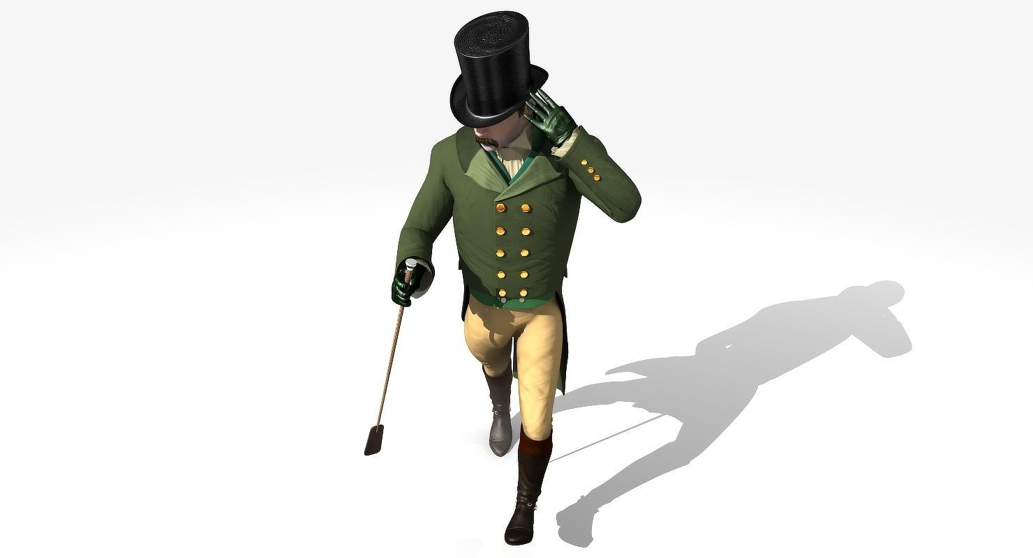Regency Man 1811-1820 - Low poly - rigged - animated 3D model_16