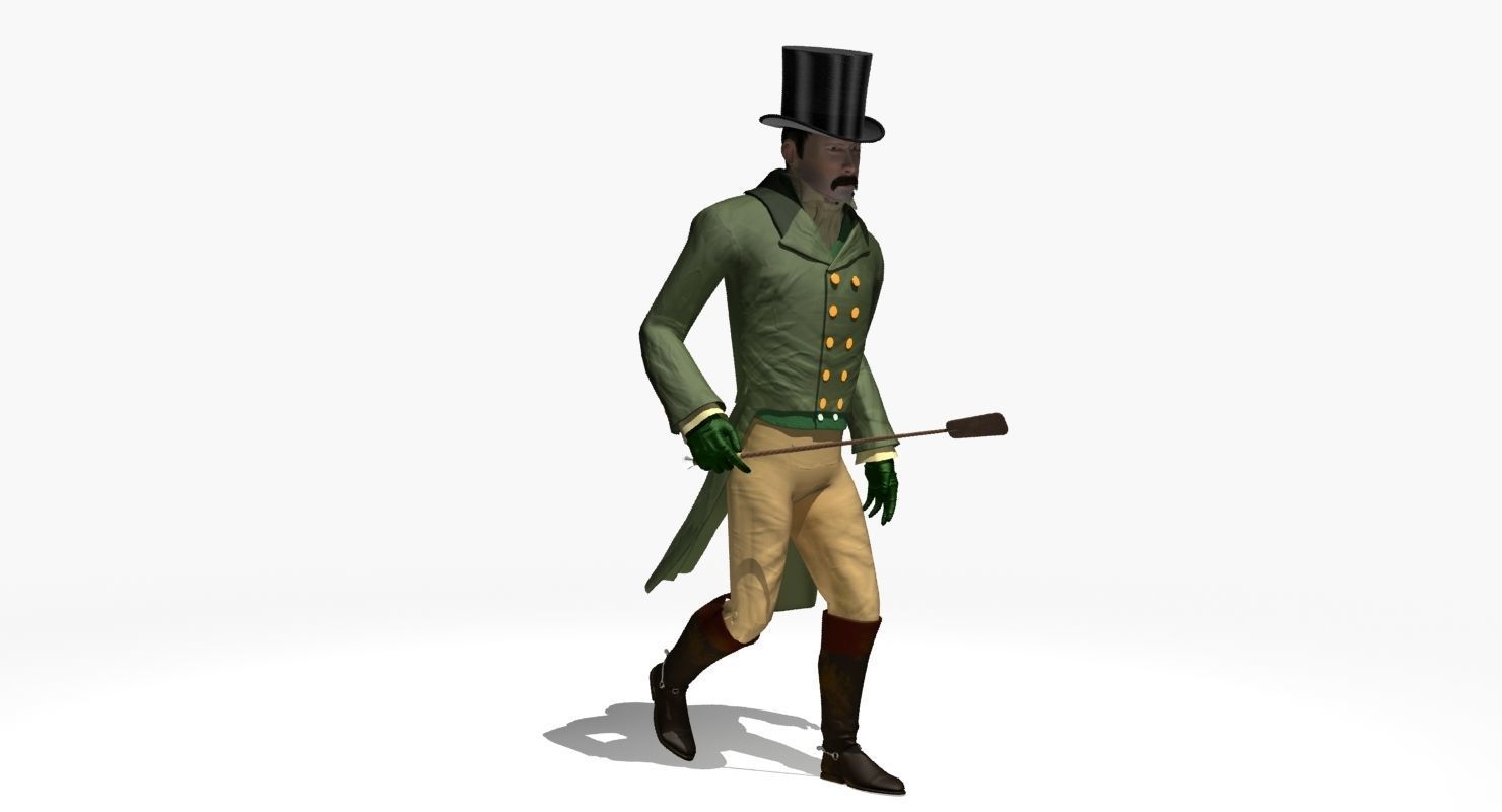 Regency Man 1811-1820 - Low poly - rigged - animated 3D model_54