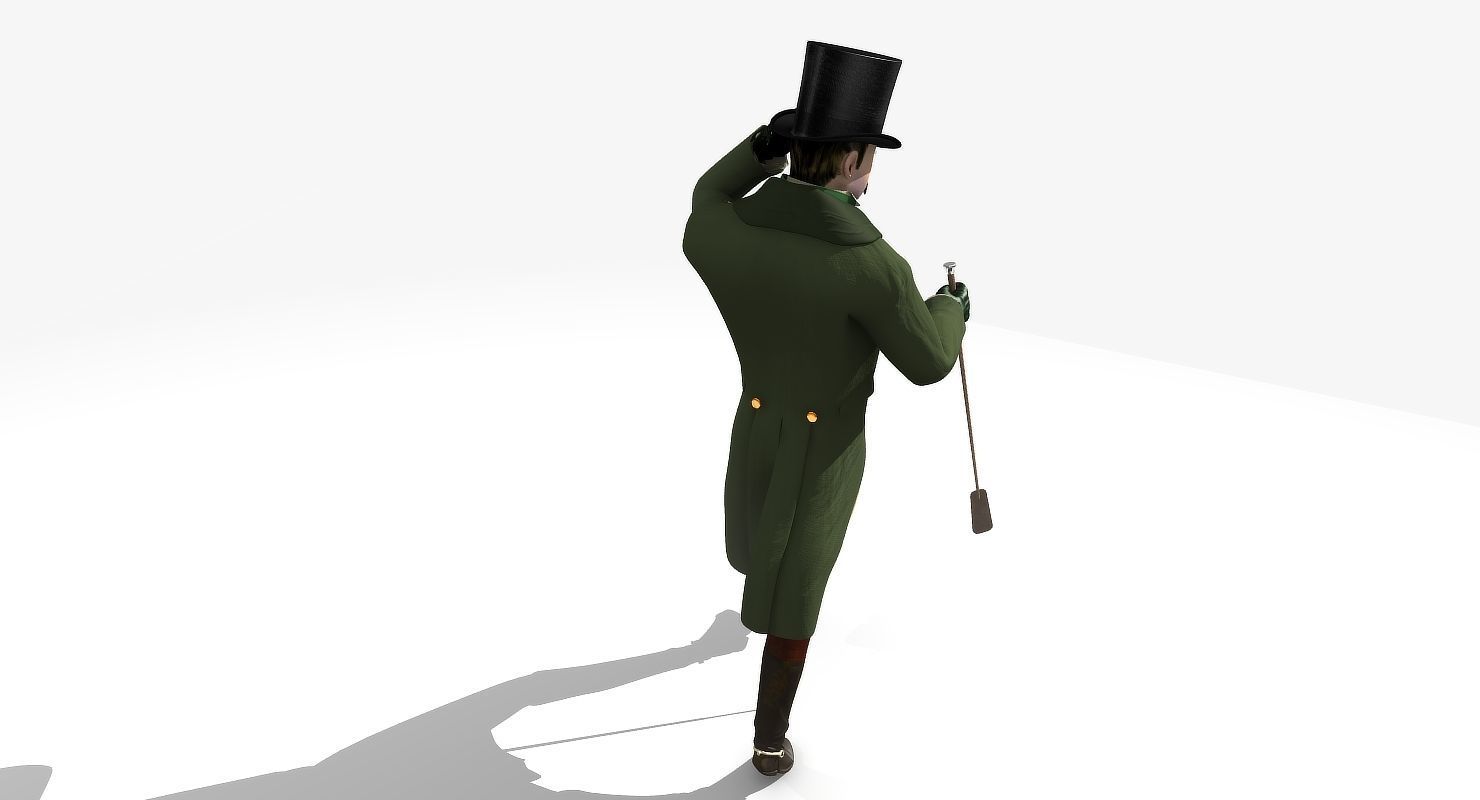 Regency Man 1811-1820 - Low poly - rigged - animated 3D model_31