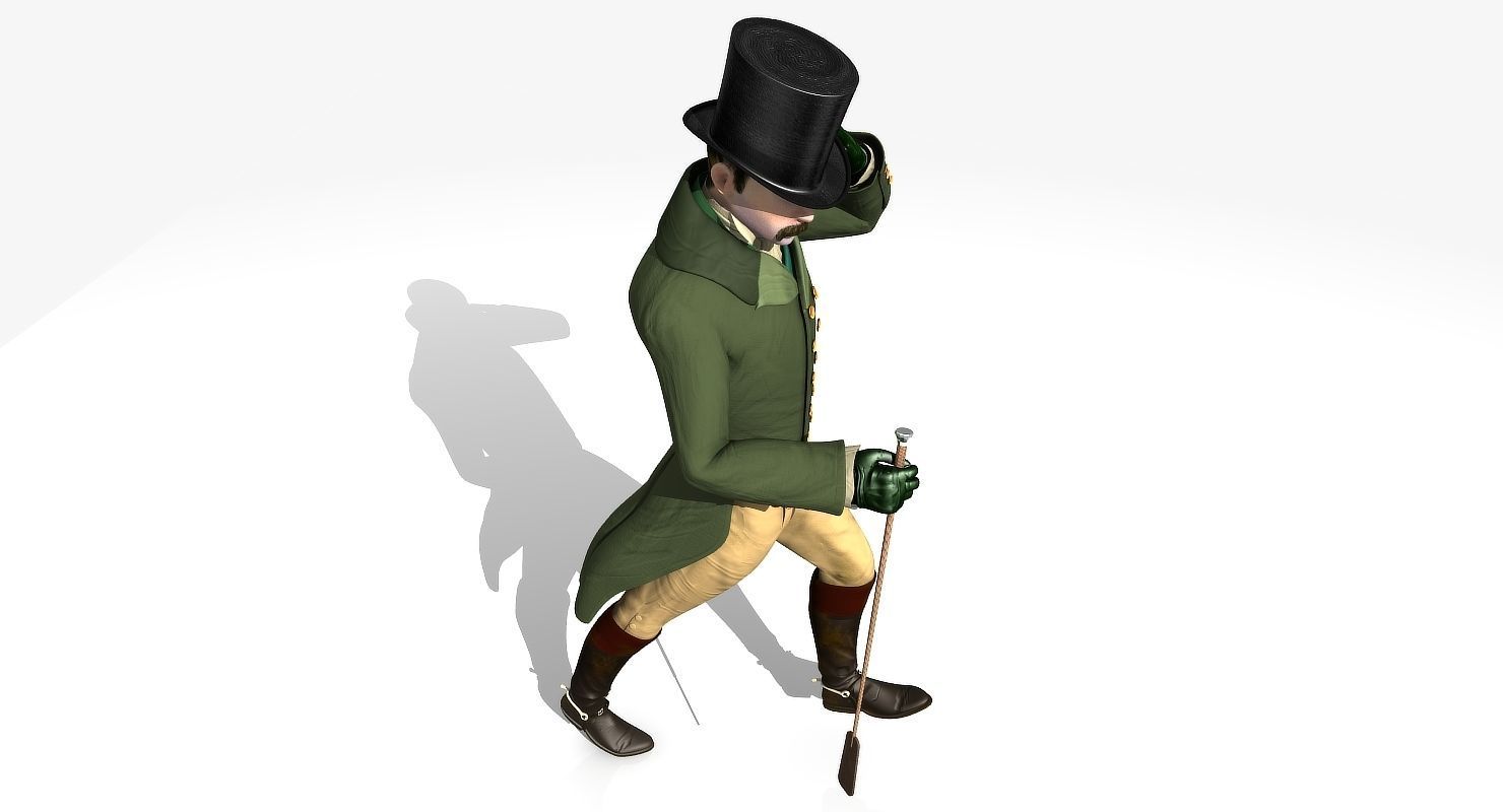 Regency Man 1811-1820 - Low poly - rigged - animated 3D model_29