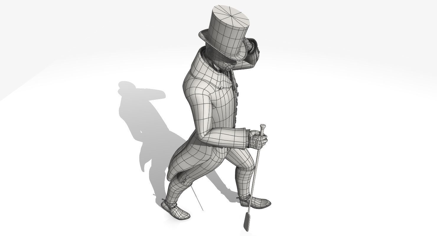 Regency Man 1811-1820 - Low poly - rigged - animated 3D model_30