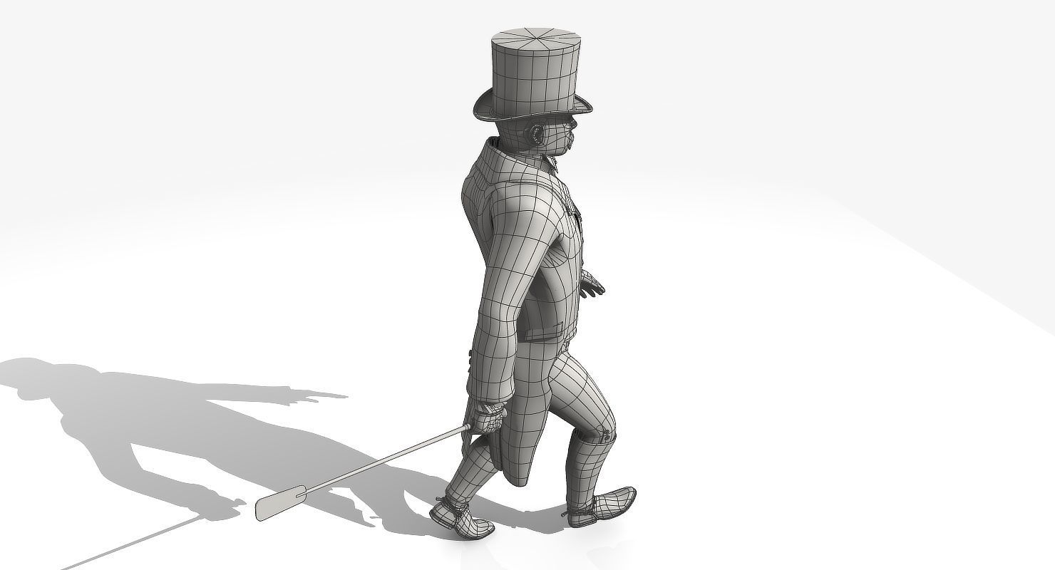 Regency Man 1811-1820 - Low poly - rigged - animated 3D model_43