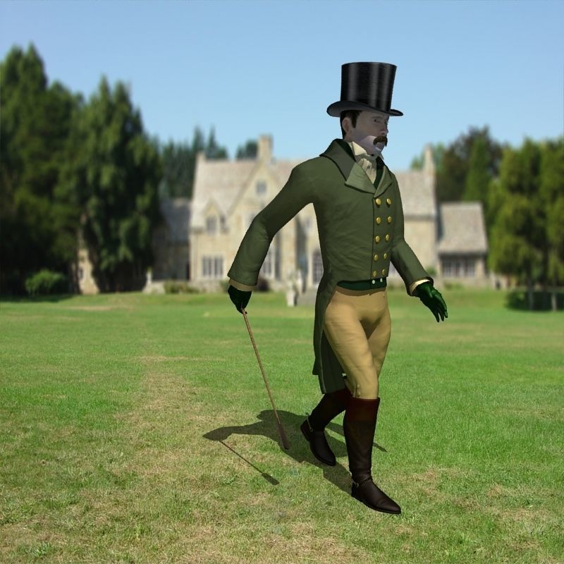 Regency Man 1811-1820 - Low poly - rigged - animated 3D model_70