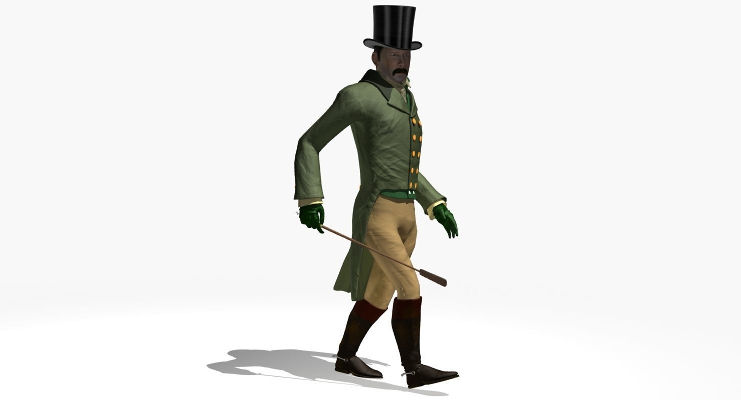 Regency Man 1811-1820 - Low poly - rigged - animated 3D model_52
