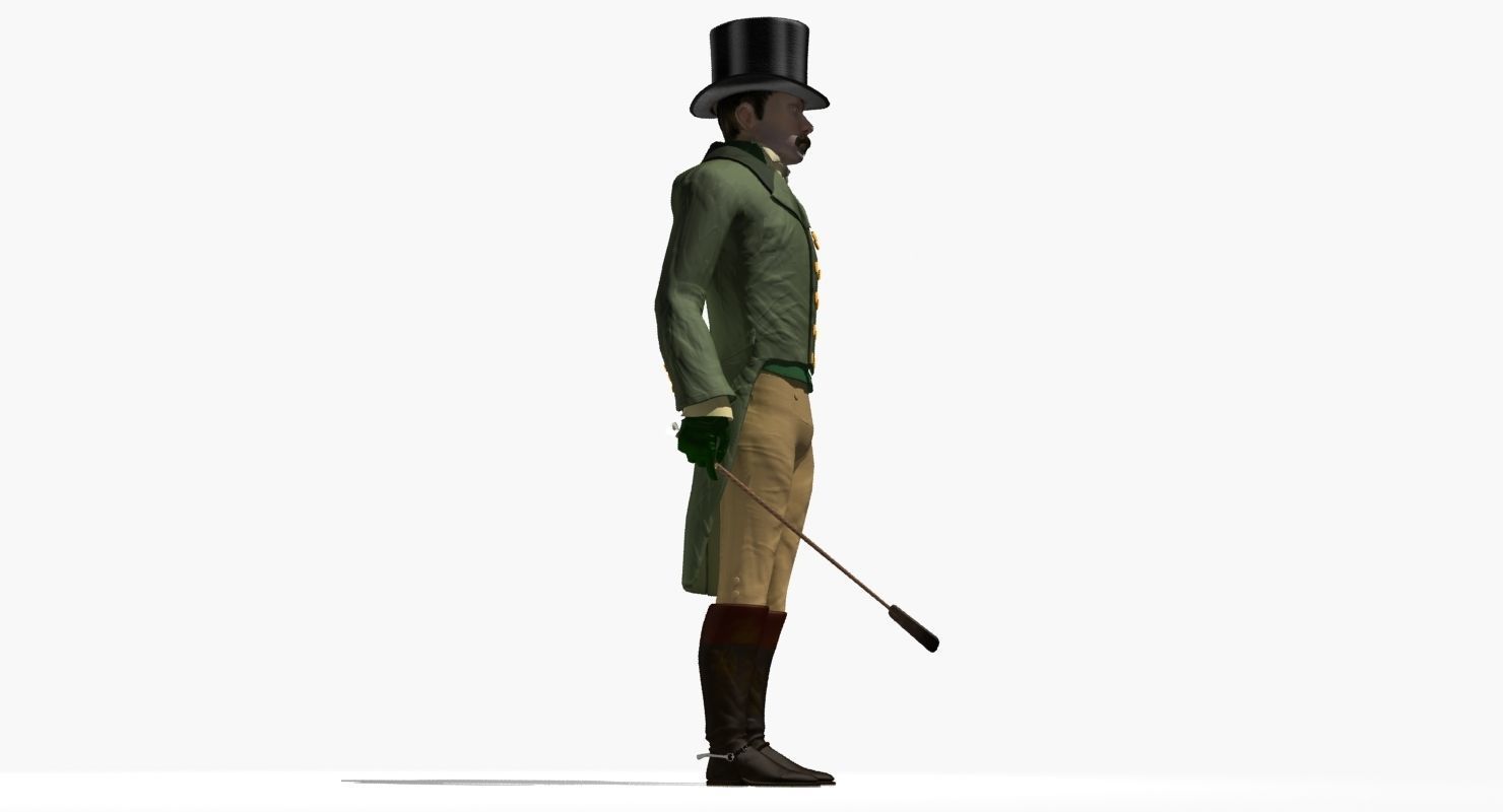 Regency Man 1811-1820 - Low poly - rigged - animated 3D model_65