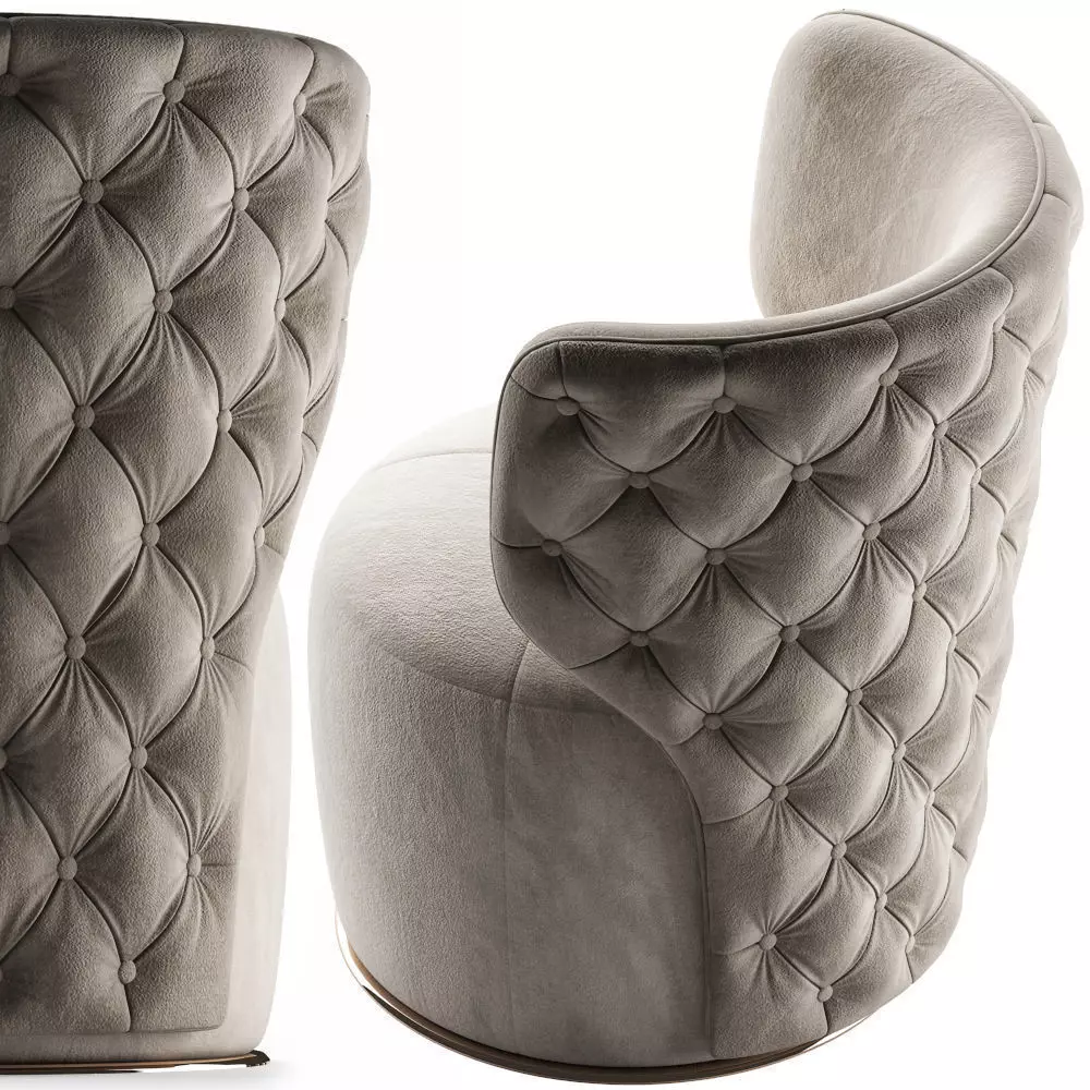 Buttoned Swivel Chair 3D model_0