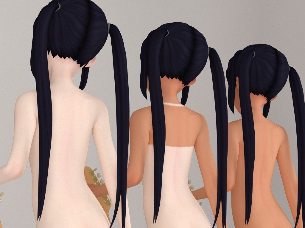 Azusa Nakano anime girl pose 02 3D model_7