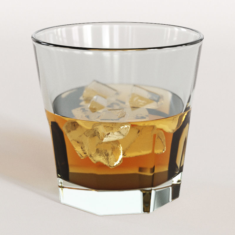 Whiskey Decanter Glass Tray Set 3D model_2