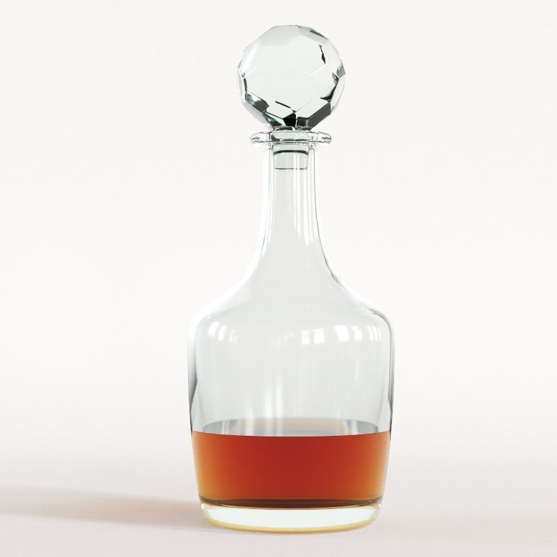 Whiskey Decanter Glass Tray Set 3D model_1