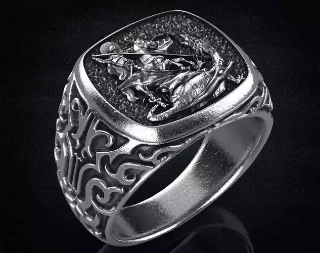 Ring with ornaments with dahlia victorious 428 3D print model