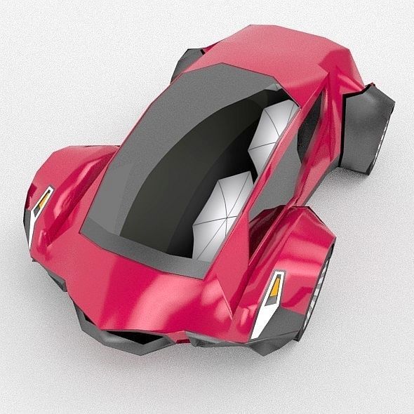 CyberFish futuristic concept vehicle Low-poly 3D model_6
