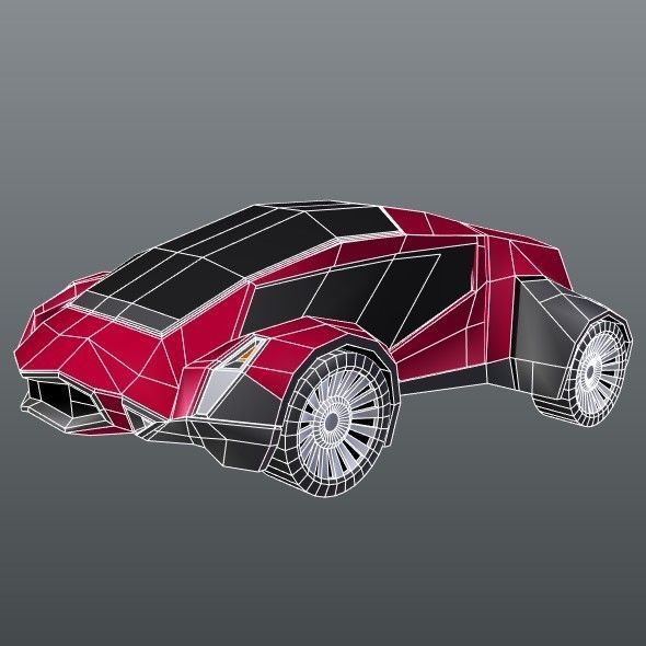 CyberFish futuristic concept vehicle Low-poly 3D model_9