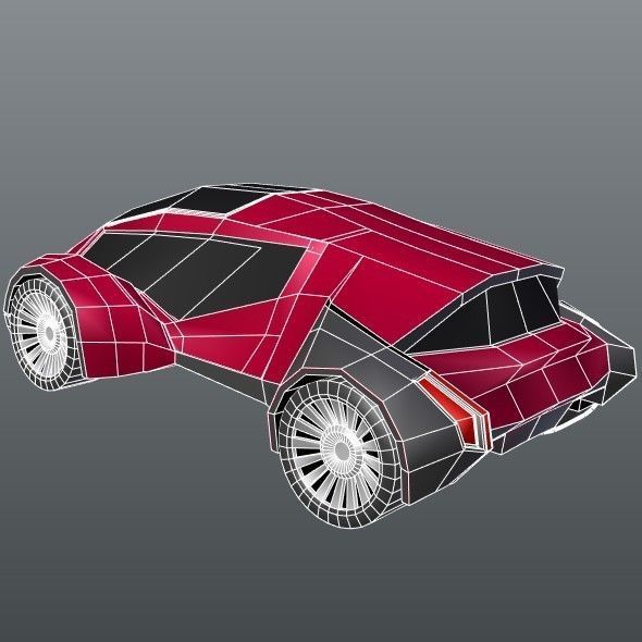 CyberFish futuristic concept vehicle Low-poly 3D model_10