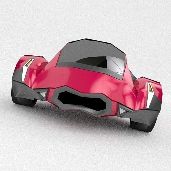 CyberFish futuristic concept vehicle Low-poly 3D model_5