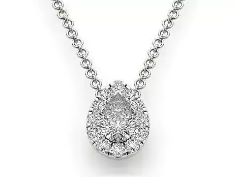 Pendent - 2 heart made of crystals