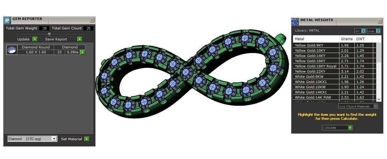 Pendent - 3 infinity symbol 3D print model_5