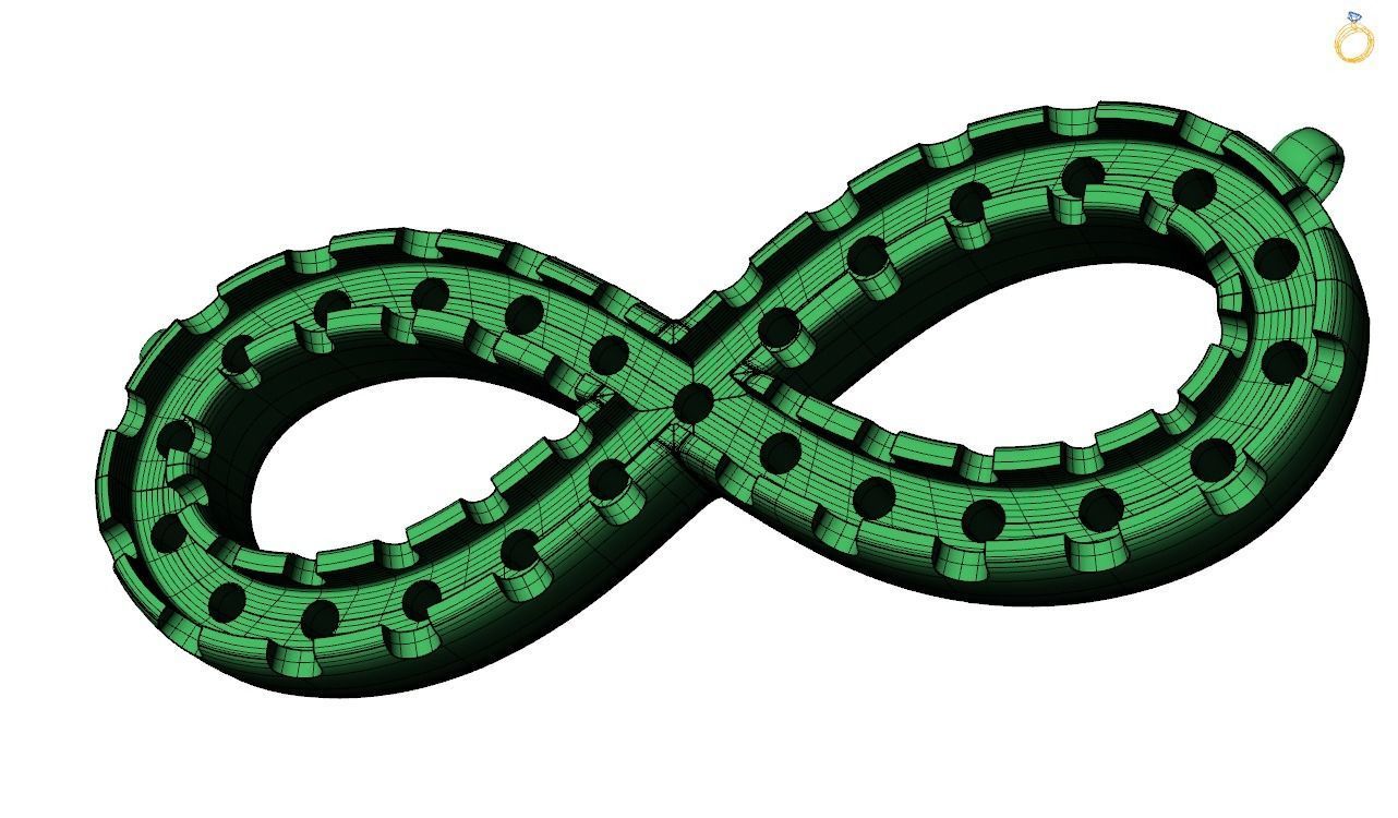 Pendent - 3 infinity symbol 3D print model_7
