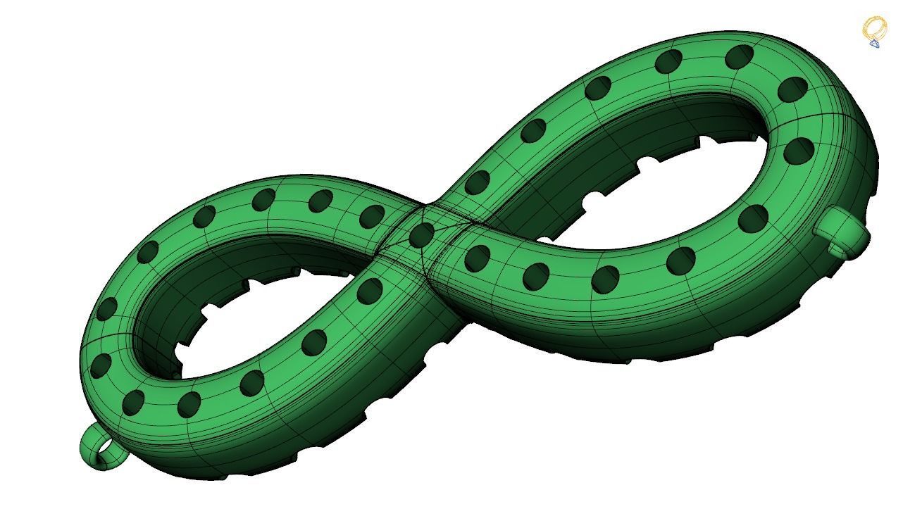 Pendent - 3 infinity symbol 3D print model_9