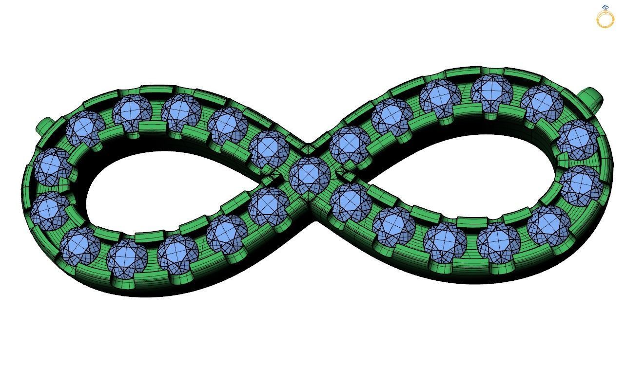 Pendent - 3 infinity symbol 3D print model_3