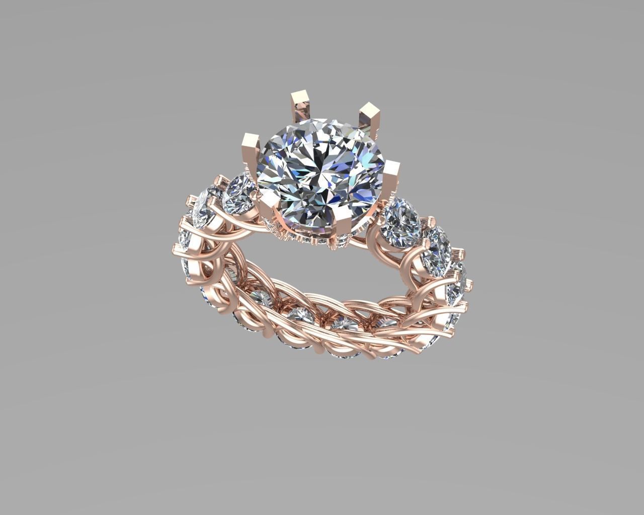 Full Diamond ring NN071 3D print model_1