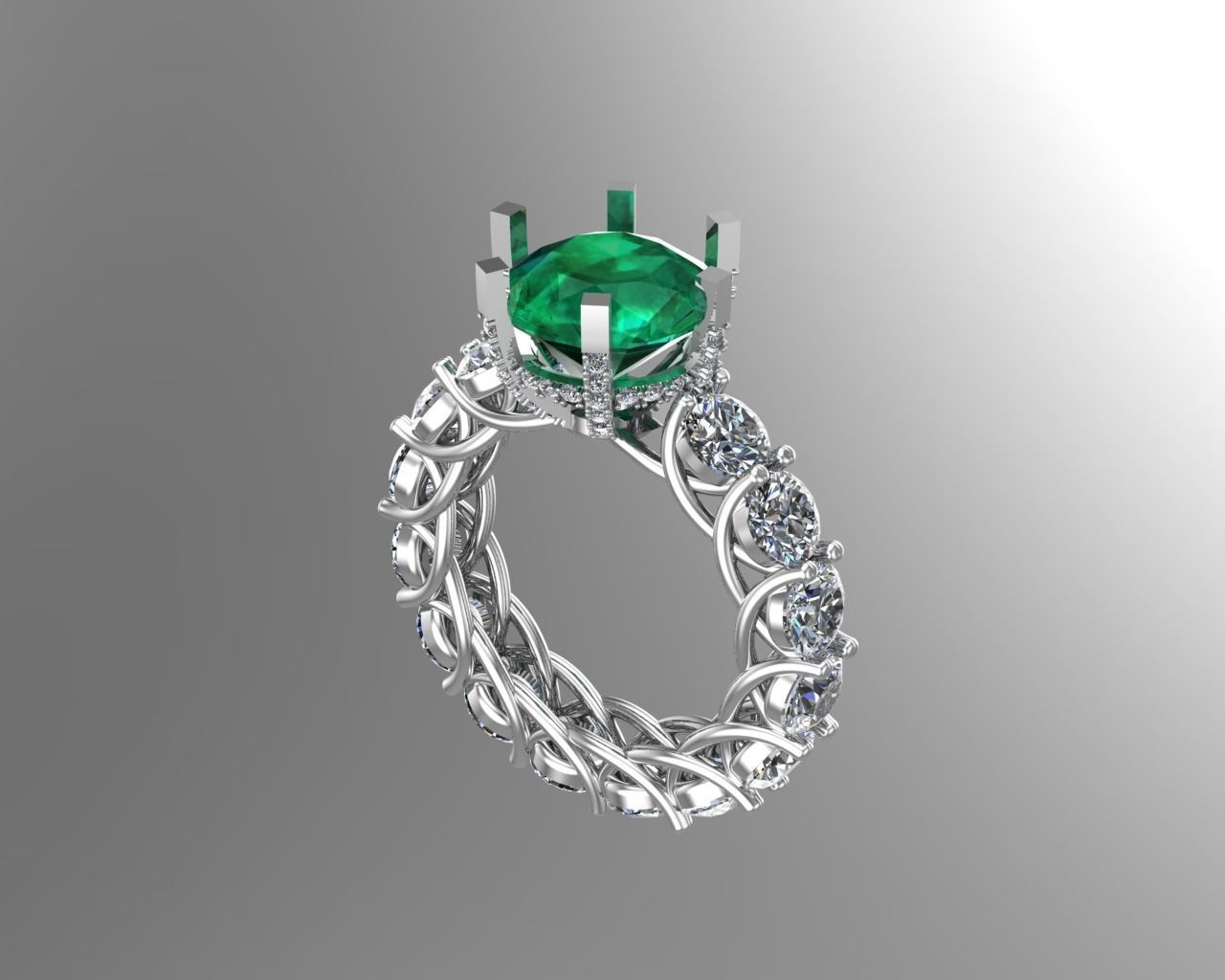 Full Diamond ring NN071 3D print model_2