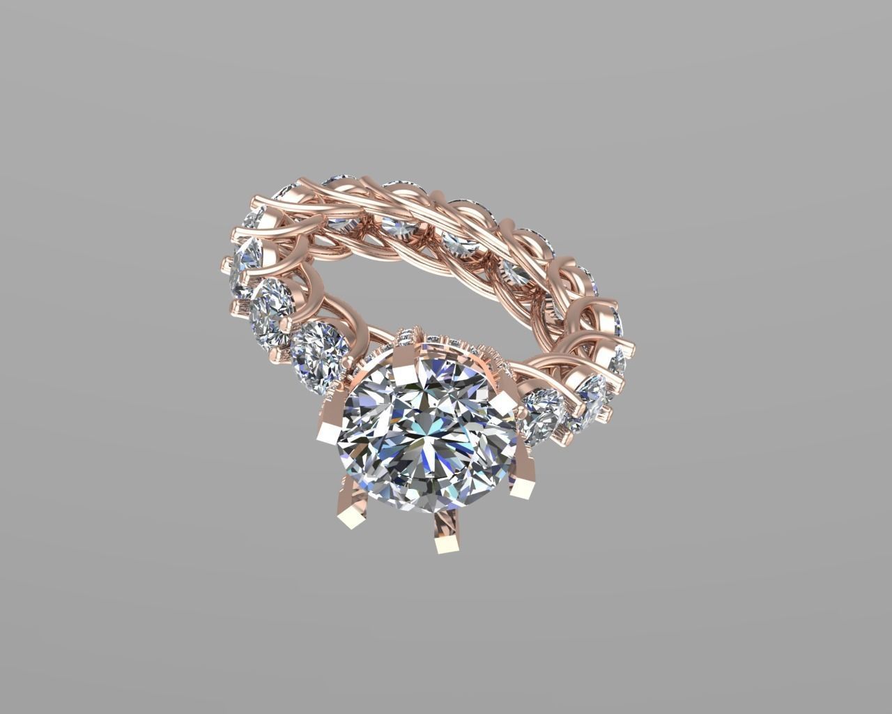 Full Diamond ring NN071 3D print model_3
