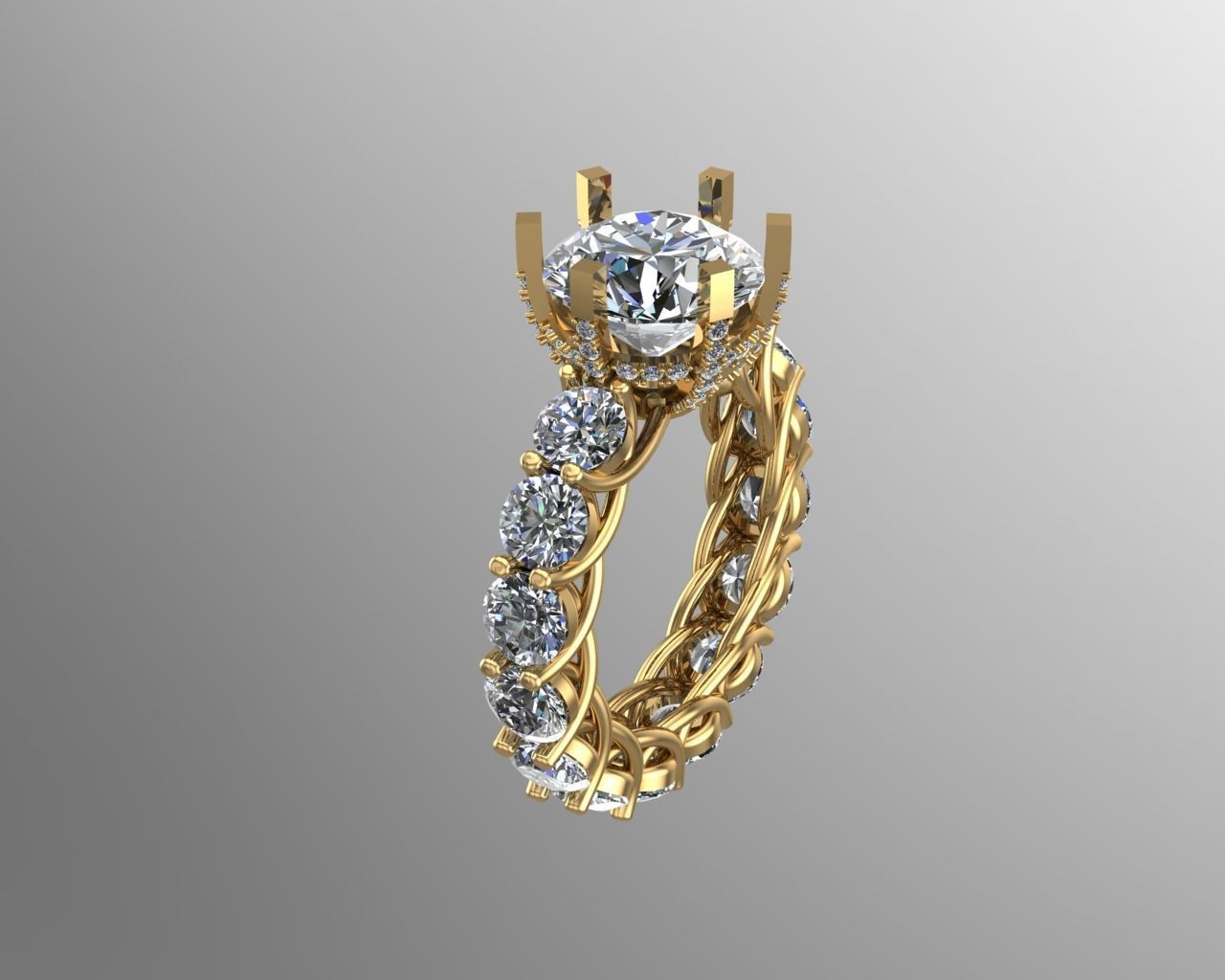 Full Diamond ring NN071 3D print model_4