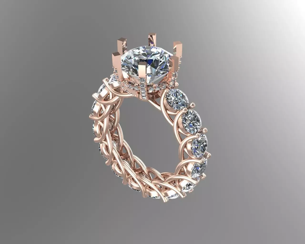 Full Diamond ring NN071 3D print model_0