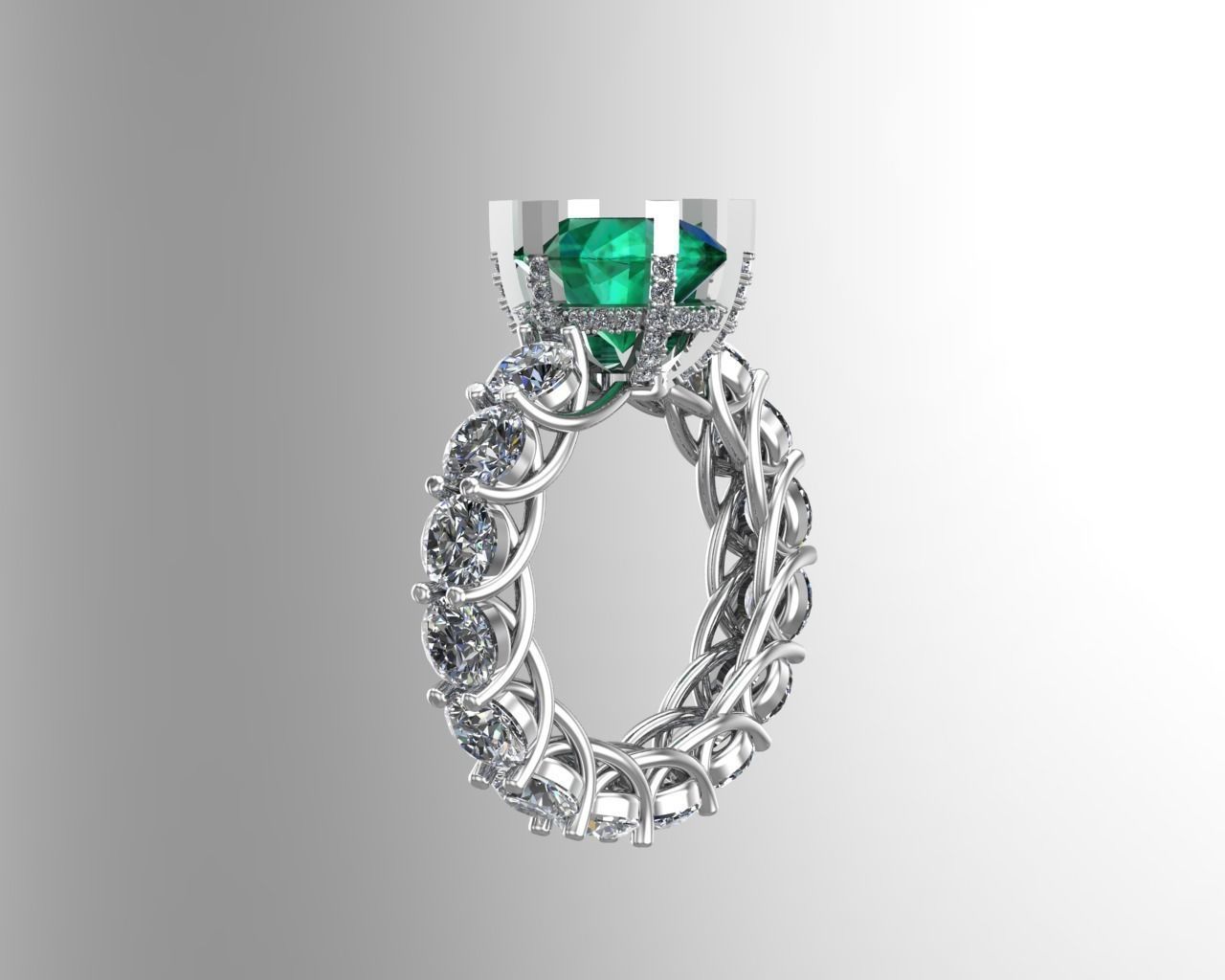 Full Diamond ring NN071 3D print model_9