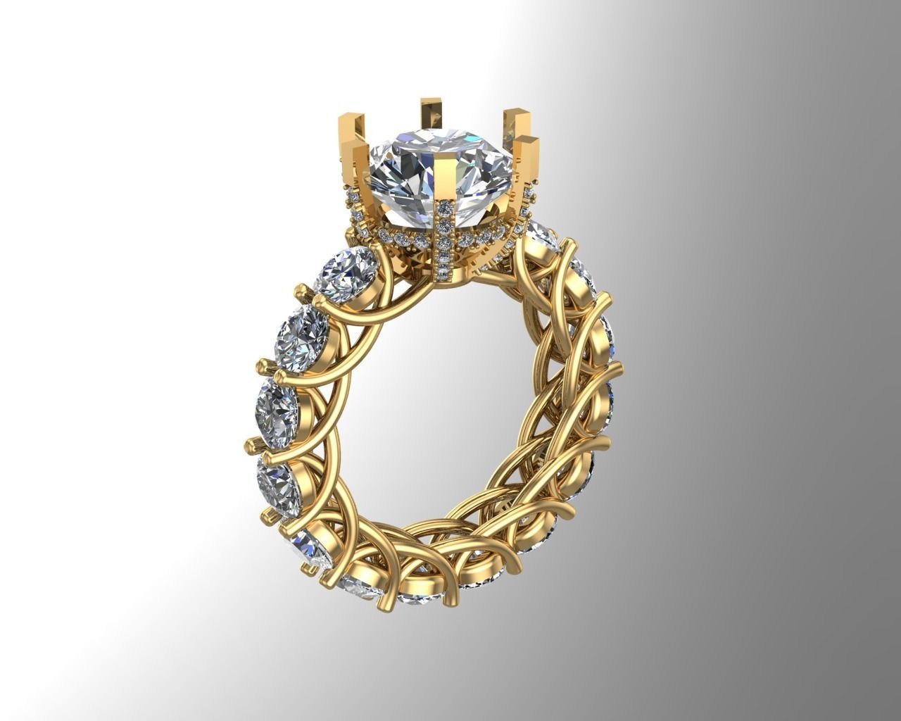 Full Diamond ring NN071 3D print model_7