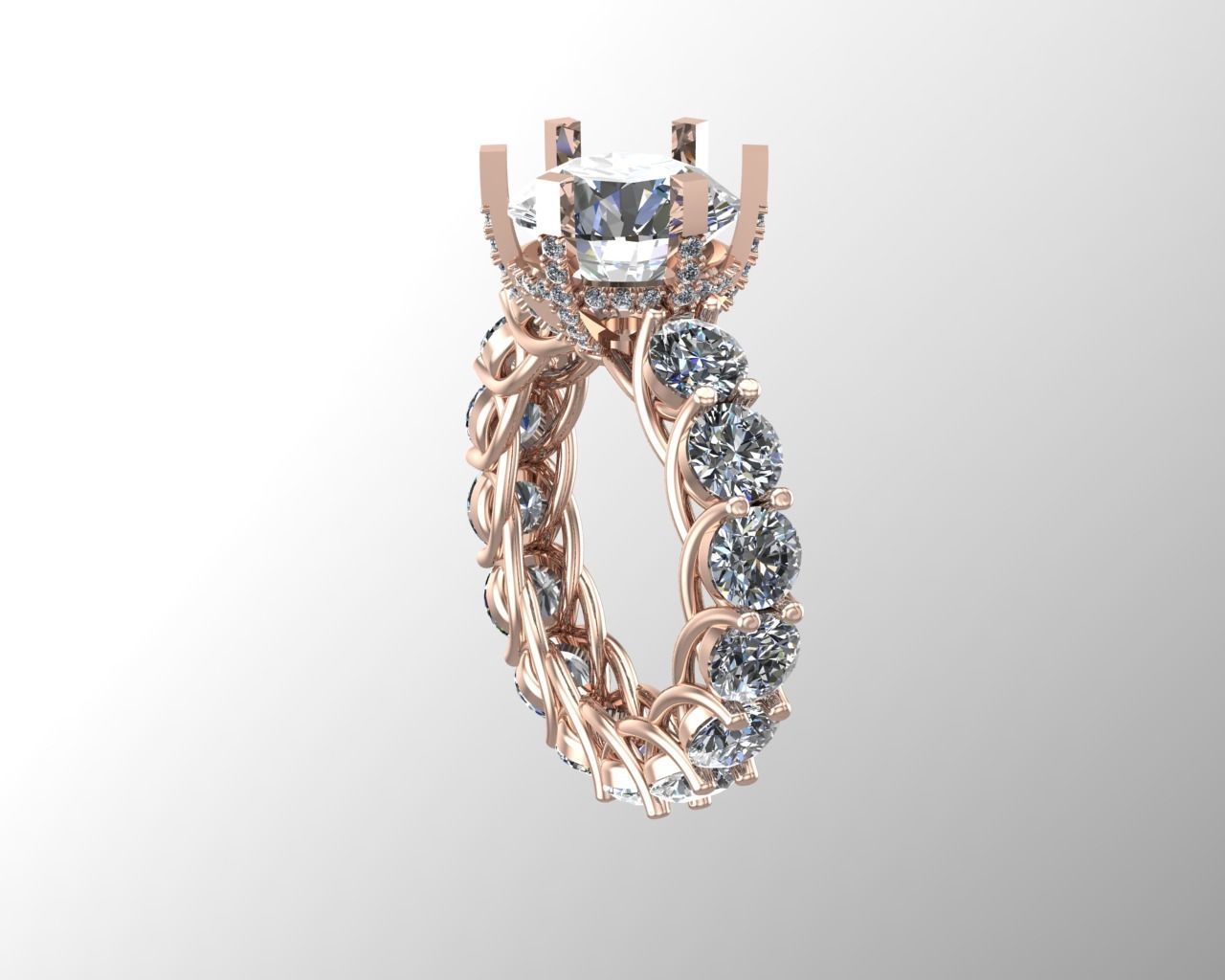 Full Diamond ring NN071 3D print model_6