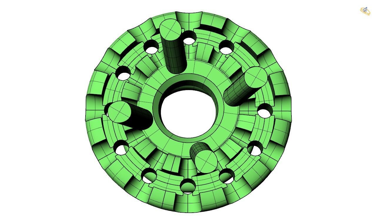 Pendent -4 ring with hole in middle 3D print model_22